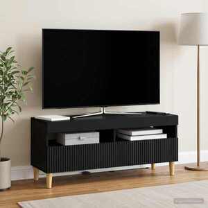 Imagine vidaXL Cabinet TV cu LED Negru Lemn prelucrat