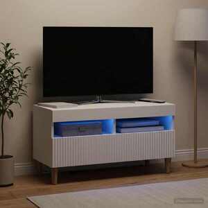 Imagine vidaXL Cabinet TV cu LED Alb Lemn prelucrat