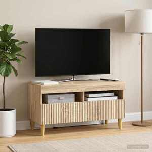 Imagine vidaXL Cabinet TV cu LED Stejar Sonoma Lemn prelucrat