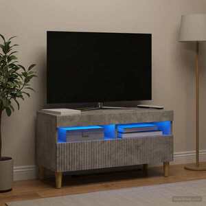 Imagine vidaXL Cabinet TV cu LED Gri Beton Lemn prelucrat