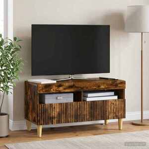 Imagine vidaXL Cabinet TV cu LED Stejar fumuriu Lemn prelucrat
