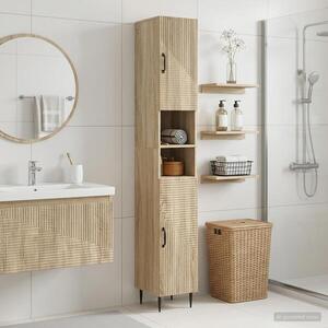 Imagine vidaXL Cabinet de Baie cu Raft Deschis HAARLEM Stejar Sonoma