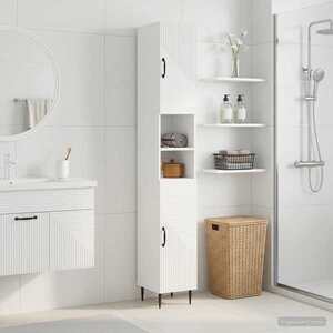 Imagine vidaXL Cabinet de Baie cu Raft Deschis HAARLEM Alb foarte lucios