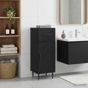 Imagine vidaXL Dulap de Depozitare pentru Baie HAARLEM Negru 30 x 31 x 80 cm