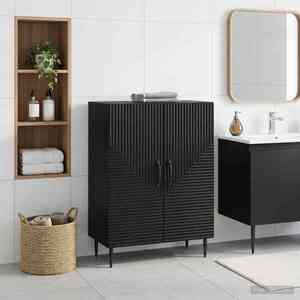 Imagine vidaXL Dulap de Depozitare pentru Baie HAARLEM Negru 59, 5 x 31 x 80 cm