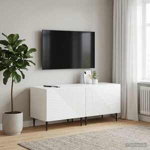 Imagine vidaXL Cabinet TV Alb foarte lucios Lemn prelucrat