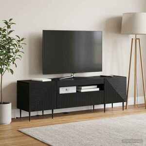 Imagine vidaXL Cabinet TV cu LED Negru Lemn prelucrat