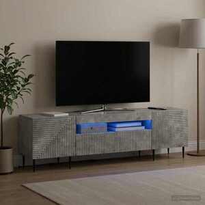 Imagine vidaXL Cabinet TV cu LED Gri Beton Lemn prelucrat
