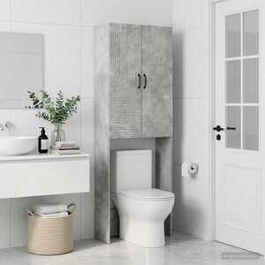 Imagine vidaXL Dulap pentru toaletă HAARLEM Gri Beton 66 x 25, 5 x 190 cm