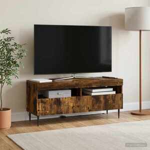 Imagine vidaXL Cabinet TV cu LED Stejar fumuriu Lemn prelucrat