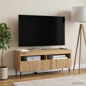 Imagine vidaXL Cabinet TV cu LED Stejar Artizanal Lemn prelucrat