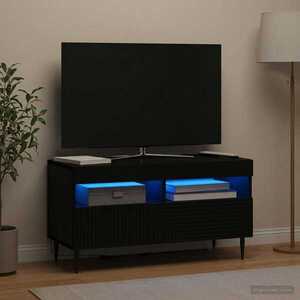 Imagine vidaXL Cabinet TV cu LED Negru Lemn prelucrat