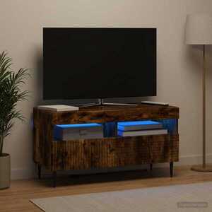 Imagine vidaXL Cabinet TV cu LED Stejar fumuriu Lemn prelucrat