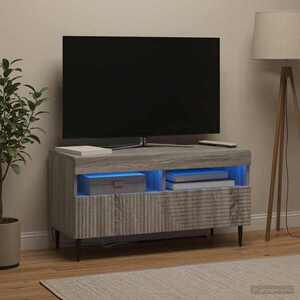 Imagine vidaXL Cabinet TV cu LED Sonoma gri Lemn prelucrat