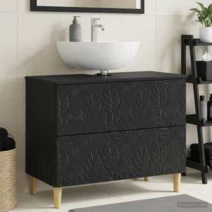 Imagine vidaXL Dulap pentru Chiuveta de Baie DELFT Negru 82 x 41 x 59 cm