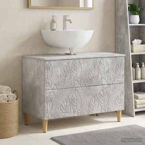 Imagine vidaXL Dulap pentru Chiuveta de Baie DELFT Gri Beton 82 x 41 x 59 cm