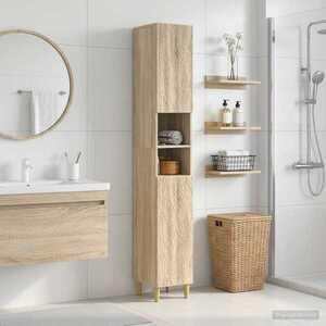 Imagine vidaXL Cabinet de Baie cu Raft Deschis DELFT Stejar Sonoma