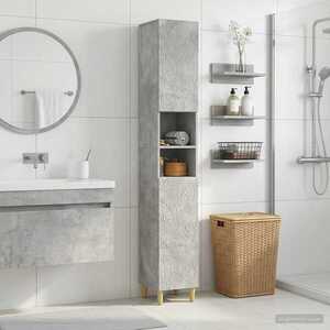 Imagine vidaXL Cabinet de Baie cu Raft Deschis DELFT Gri Beton