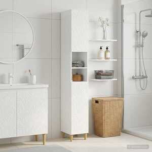 Imagine vidaXL Cabinet de Baie cu Raft Deschis DELFT Alb foarte lucios