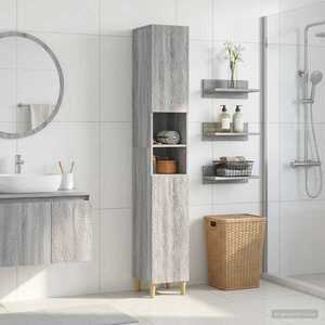 Imagine vidaXL Cabinet de Baie cu Raft Deschis DELFT Sonoma gri