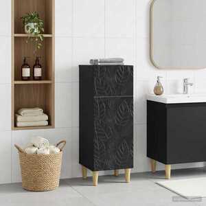 Imagine vidaXL Dulap de Depozitare pentru Baie DELFT Negru 30 x 31 x 80 cm