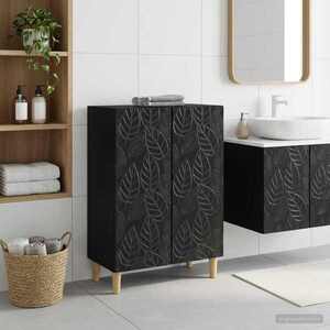 Imagine vidaXL Dulap de Depozitare pentru Baie DELFT Negru 59, 5 x 31 x 80 cm