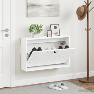 Imagine vidaXL Dulap pentru pantofi montat pe perete DELFT 71 x 17 x 43 cm Alb