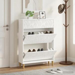 Imagine vidaXL Dulap pentru pantofi DELFT 78 x 24 x 103 cm Lemn prelucrat Alb