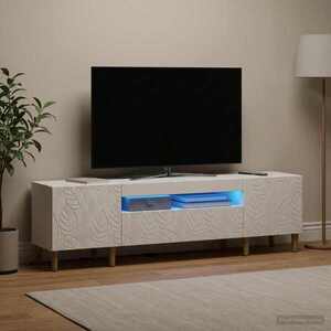 Imagine vidaXL Cabinet TV cu LED Alb Lemn prelucrat