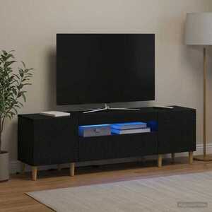 Imagine vidaXL Cabinet TV cu LED Negru Lemn prelucrat