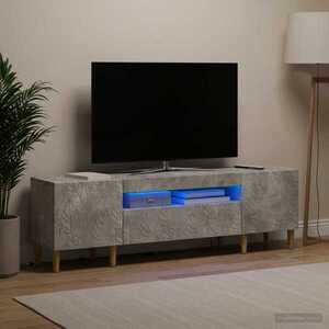 Imagine vidaXL Cabinet TV cu LED Gri Beton Lemn prelucrat
