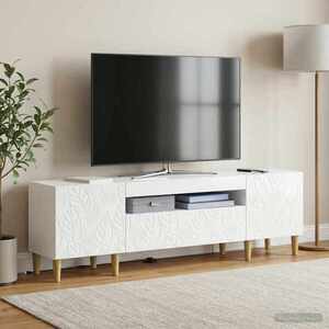 Imagine vidaXL Cabinet TV cu LED Alb foarte lucios Lemn prelucrat
