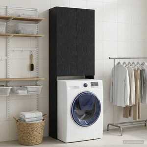 Imagine vidaXL Dulap pentru toaletă DELFT Negru 66 x 25, 5 x 190 cm