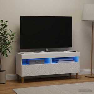 Imagine vidaXL Cabinet TV cu LED Alb Lemn prelucrat