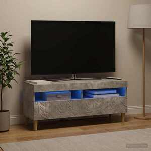 Imagine vidaXL Cabinet TV cu LED Gri Beton Lemn prelucrat