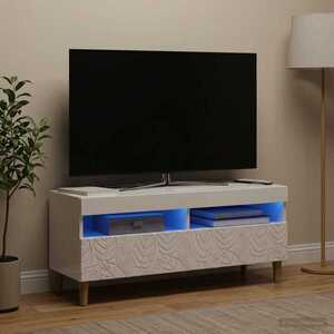 Imagine vidaXL Cabinet TV cu LED Alb foarte lucios Lemn prelucrat