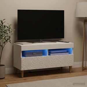 Imagine vidaXL Cabinet TV cu LED Alb Lemn prelucrat