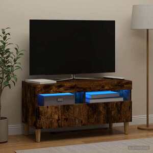 Imagine vidaXL Cabinet TV cu LED Stejar fumuriu Lemn prelucrat