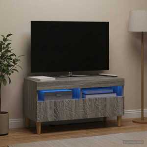 Imagine vidaXL Cabinet TV cu LED Sonoma gri Lemn prelucrat