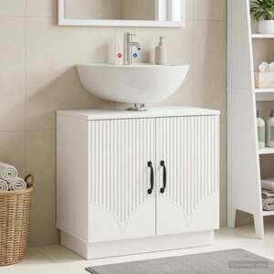 Imagine vidaXL Dulap pentru Chiuveta de Baie HOORN Alb 59, 5 x 31, 5 x 56 cm