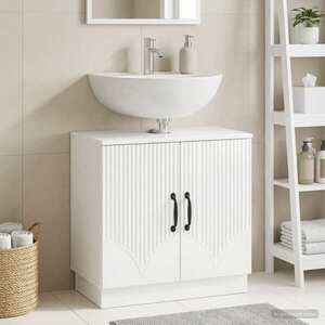 Imagine vidaXL Dulap pentru Chiuveta de Baie HOORN Alb foarte lucios