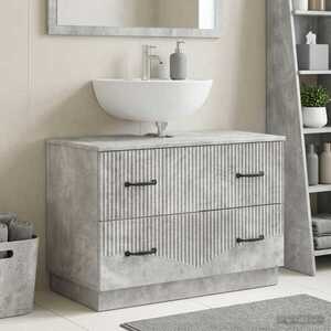 Imagine vidaXL Dulap pentru Chiuveta de Baie HOORN Gri Beton 82 x 41 x 56 cm