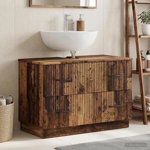 Imagine vidaXL Dulap pentru Chiuveta de Baie HOORN Lemn vechi 82 x 41 x 56 cm
