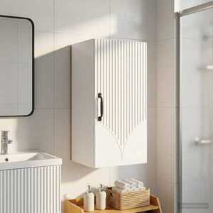 Imagine vidaXL Dulap de perete pentru baie HOORN Alb 30 x 31 x 59 cm