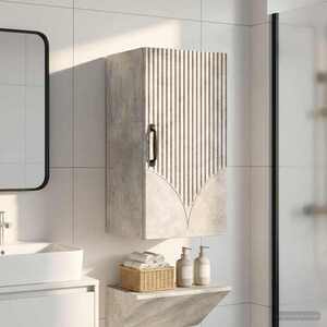 Imagine vidaXL Dulap de perete pentru baie HOORN Gri Beton 30 x 31 x 59 cm