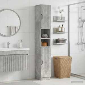 Imagine vidaXL Cabinet de Baie cu Raft Deschis HOORN Gri Beton