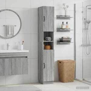 Imagine vidaXL Cabinet de Baie cu Raft Deschis HOORN Sonoma gri
