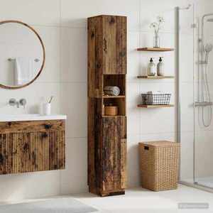 Imagine vidaXL Cabinet de Baie cu Raft Deschis HOORN Lemn vechi