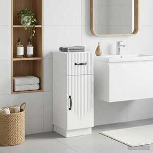 Imagine vidaXL Dulap de Depozitare pentru Baie HOORN Alb 30 x 31 x 77 cm