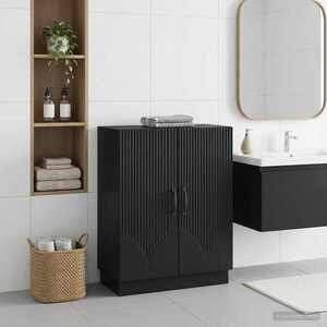 Imagine vidaXL Dulap de Depozitare pentru Baie HOORN Negru 59, 5 x 31 x 77 cm